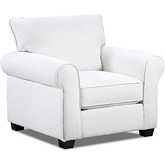 Collins Rolled Arm Accent Chair in Glacier Off White Chenille